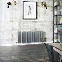 Cove Brushed Stainless Steel Single Sided 600 x 590mm Designer Radiator - DQ Heating