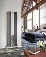 Cassius 550 x 1202mm Designer Radiator Anthracite Texture - DQ Heating