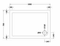 Nuie 1500 x 700 Rectangle Shower Tray - FREE Waste