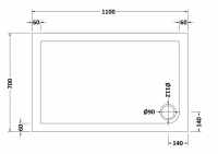 Nuie 1000 x 900 Rectangle Shower Tray - FREE Waste