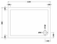 Nuie 1200 x 800 Rectangle Shower Tray - FREE Waste