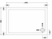 Nuie 1000 x 800 Rectangle Shower Tray - FREE Waste