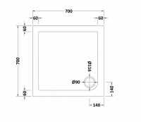 Nuie 900 x 900 Quadrant Shower Tray Slate Grey - FREE Waste