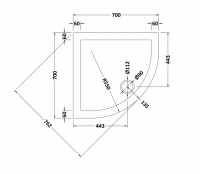 Nuie 1000 x 1000 Quadrant Shower Tray - FREE Waste