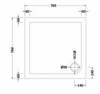 Nuie 700 x 700 Square Shower Tray - FREE Waste