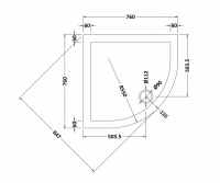 Nuie 700 x 700 Quadrant Shower Tray - FREE Waste