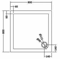 MX Elements 800 x 800 Square Stone Resin Low Profile Shower Tray