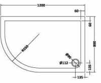 TrayMate TM25 Elementary Anti-Slip Shower Tray - 1100 x 800mm - Left Hand