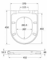 D ONE Toilet Seat in White - 86511 - Euroshowers