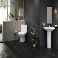 Saxony Closed Coupled Open Back Toilet & Soft Close Seat