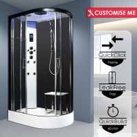 Insignia Showers PR12L-O Premium Hydro Massage Shower Cabin - 1200 x 800mm - Left Hand