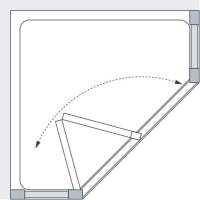 Lakes Classic 900 x 900mm Pentagon Semi-Framed Shower Enclosure with Pivot Door