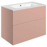 Shetland 815mm Wall Hung 2 Drawer Basin Unit & Basin - Matt Antique Rose