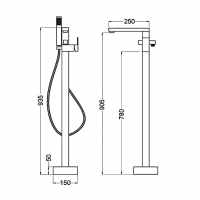 Abacus Brushed Nickel Overflow Bath Filler Tap 