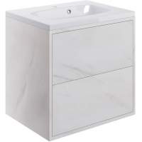 Pomeranian 600mm 2 Drawer Wall Hung Basin Unit Inc. Basin - Marble