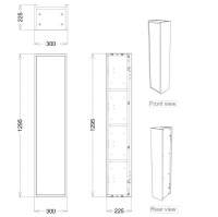 Bali 300mm 2 Door Tall Unit - Satin White Ash