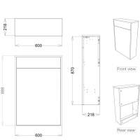 Pomeranian 600mm Floor Standing Toilet Unit - Marble