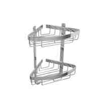 Croydex Premium Large Two Tier Corner Shower Caddy - 385 x 310 x 205mm - Rust Free  