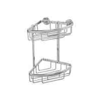 Croydex Premium Two Tier Corner Shower Caddy - 250 x 210 x 155mm - Rust Free 