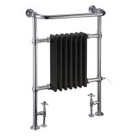 Burlington Trafalgar Chrome/Black Traditional Bathroom Radiator 642 x 235 x 950mm