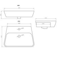 Shetland 550x450mm 2TH Semi Recessed Basin