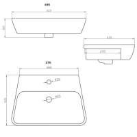 Allier 495x415mm 1TH Semi Recessed Basin