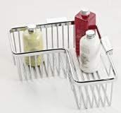 Roman RSB01 Chrome Double Hanging Shower Basket with Hooks