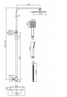 Cube Square Dual Head Exposed Thermostatic Shower With Metal Fixed Head