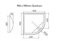 TrayMate TM25 Linear Quadrant Shower Tray - 1000 x 1000mm