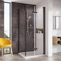 Roman Innov8 1000mm Bi-Fold Door Corner Shower Enclosure in Matt Black