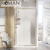 Roman Liberty Fluted Glass 1200mm Sliding Shower Door for Alcove Fitting - Fluted 8mm Glass 