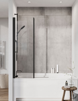 Square Bath Screen - 944 x 1500mm - Silver - Coastline - Lakes Showering Spaces