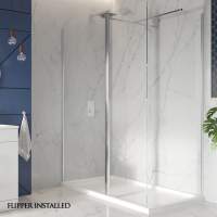 Sommer 800mm Wetroom Glass Panel Silver Profile