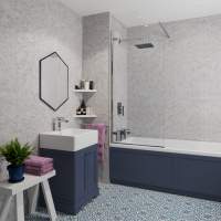 Concrete Satin Wall & Water Tile Panels by BerryAlloc