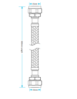 1/2" x 15mm - 500mm - Braided Flexi Hose With Isolation Valve - Viva Sanitary