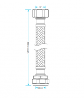 3/4" x 22mm - 300mm - Braided Flexi Hose With Isolation Valve - Viva Sanitary