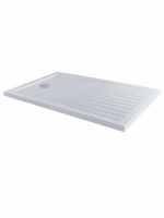 MX Elements 1600 x 800 Anti Slip Walk In Shower Tray with Drying Area