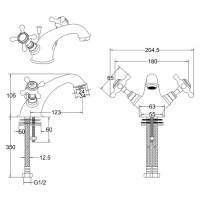 Burlington Kensington Traditional Basin Monobloc Tap - Pop Up Waste