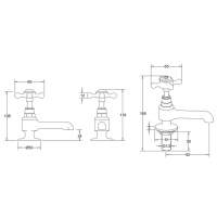 Burlington Kensington 5" Long Nose Traditional Basin Taps