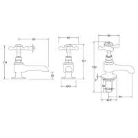 Francis Pegler Strata Blade Bath Taps - Pair