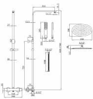 Cube Square Dual Head Exposed Thermostatic Shower With Metal Fixed Head