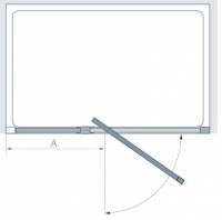 800mm Semi-Frameless Pivot Shower Door Silver Lakes Classic