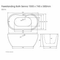 The White Space Como Freestanding Bath 1680 x 800mm