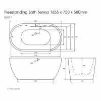 ClearGreen Nouveau 1780 x 810mm Freestanding Bath