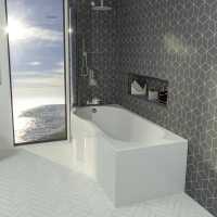 Beaufort Shannon 1700 x 850mm Beauforte Reinforced Shower Bath - Left Hand