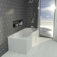 Beaufort Shannon 1500 x 850mm Beauforte Reinforced Shower Bath - Right Hand