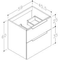 Shetland 590mm 2 Drawer Wall Unit (No Top) - Matt White