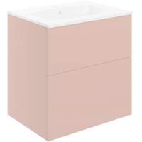 Shetland 610mm 2 Drawer Wall Unit & Basin - Matt Antique Rose