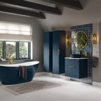 Burlington Blue 56cm Vanity Unit With One Door & Edwardian Basin