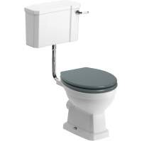 Shetland Low Level Toilet & Sea Green Soft Close Seat